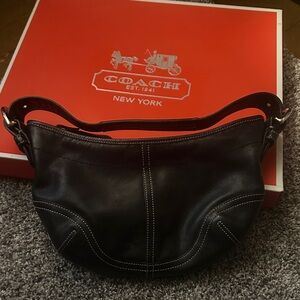 Coach Black Leather Shoulder Bag
